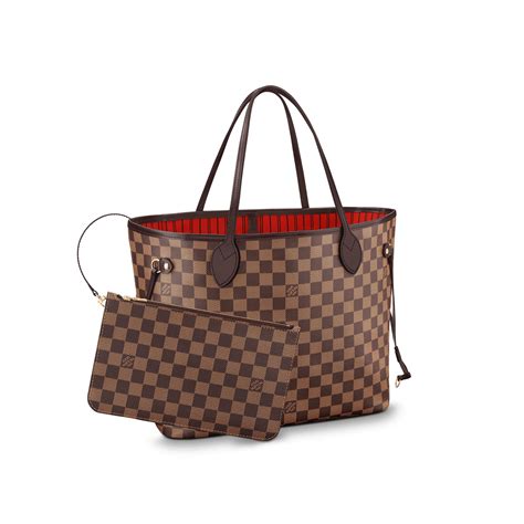 louis vuitton neverfull mm damier ebene red auth 5 10|damier neverfull mm price.